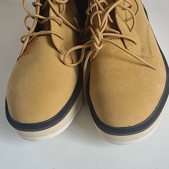 Sorel Hi Line Lace Waterproof Leather Platform Boots COLOR Geo Yellow/ Size 8 - Picture 3 of 16